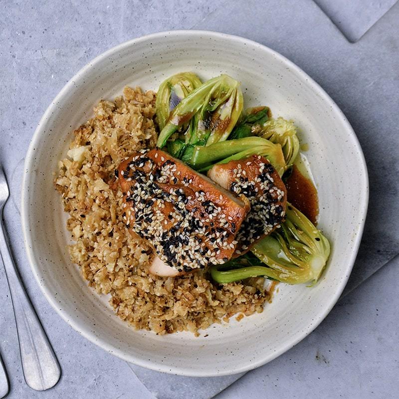 Teriyaki Chicken, Cauliflower Rice & Bok Choy