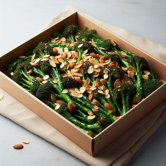 Charred Broccolini with Shaved Toasted Almonds